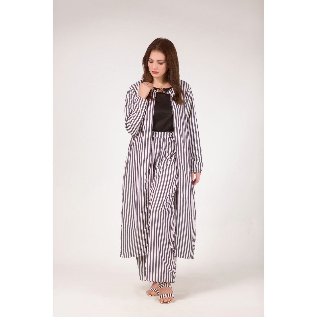 Stripes Jumpsuit With Gown