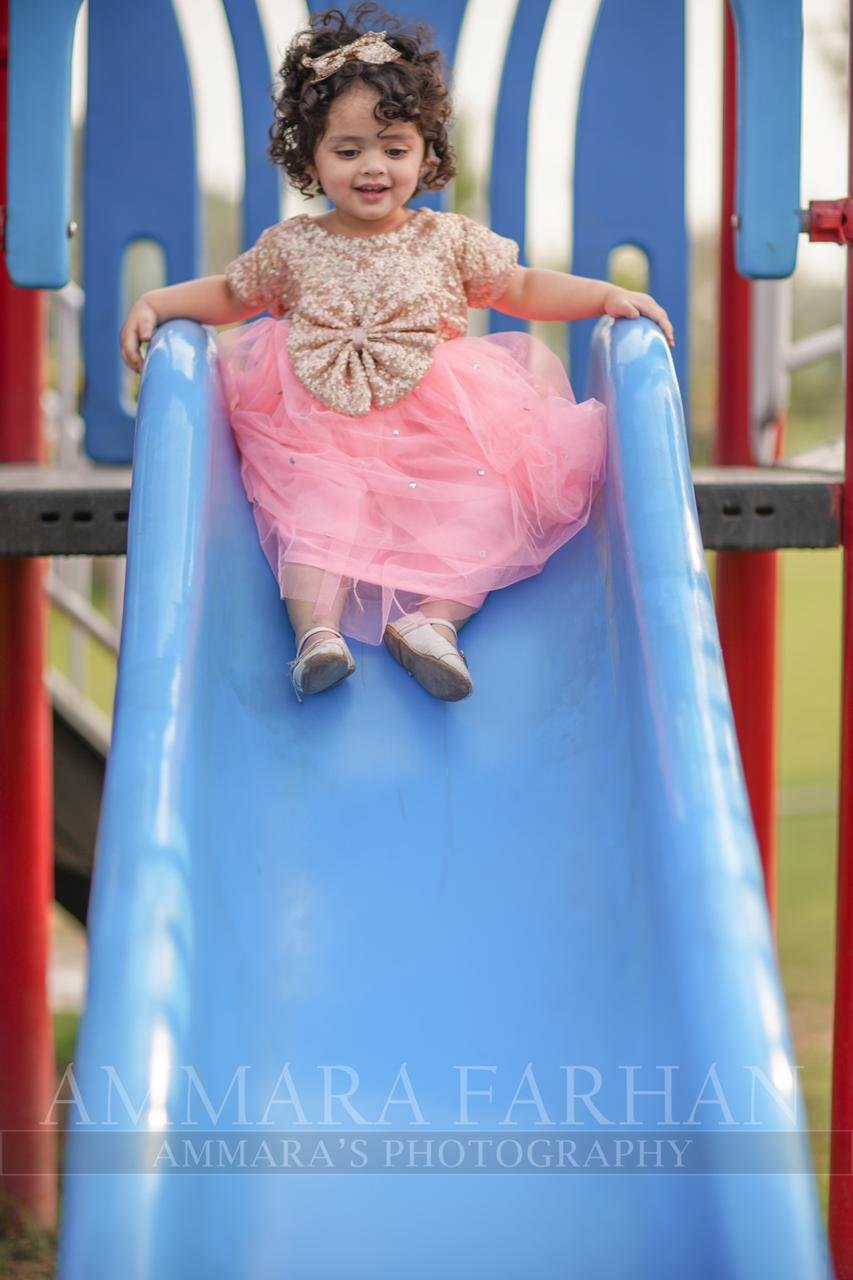 Golden & Pink Shimmery Baby Maxi