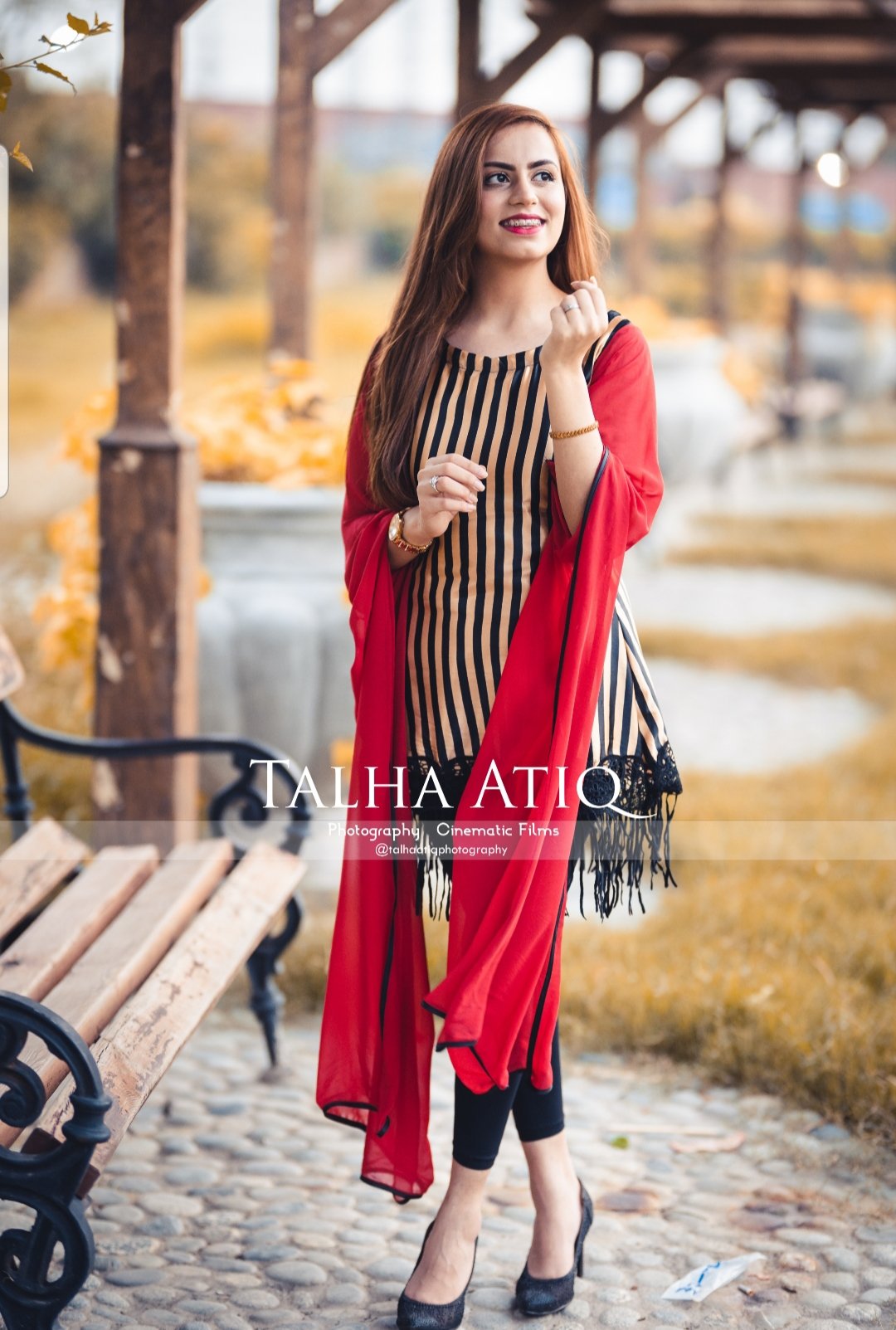 Golden Stripes Long Sleeves Dress (02 Piece)