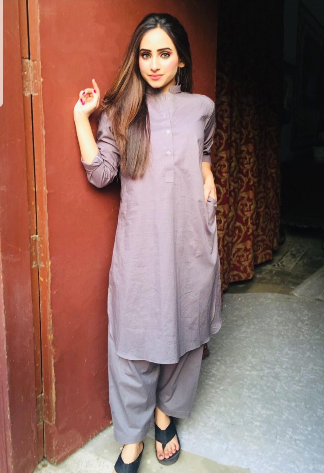 Grey Mardana Style Dress (02 Piece)