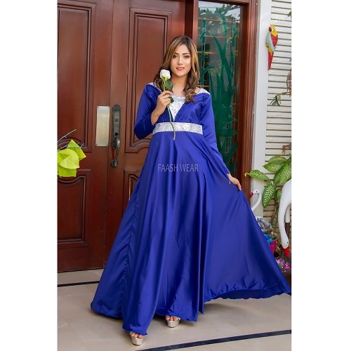 Blue Maxi With Silver Sequin Touch