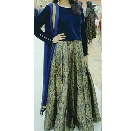 Banarsi Skirt With Velvet Top Faash Wear UAE