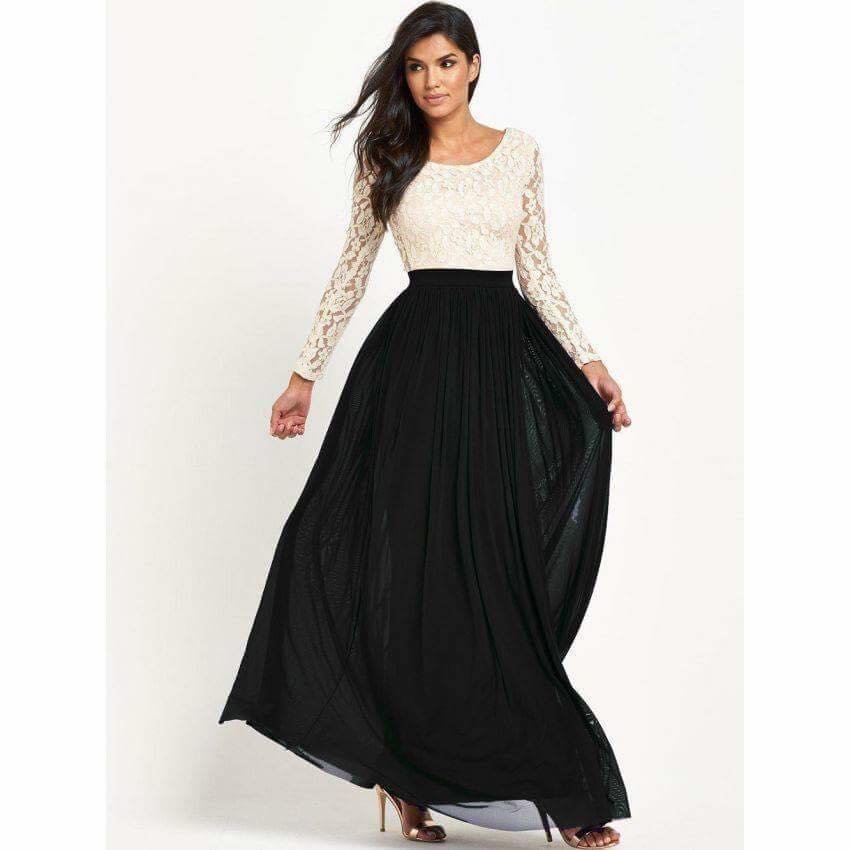 Black Chiffon Skirt & White Top