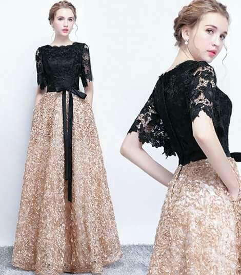 Black & Golden Shimmery Maxi