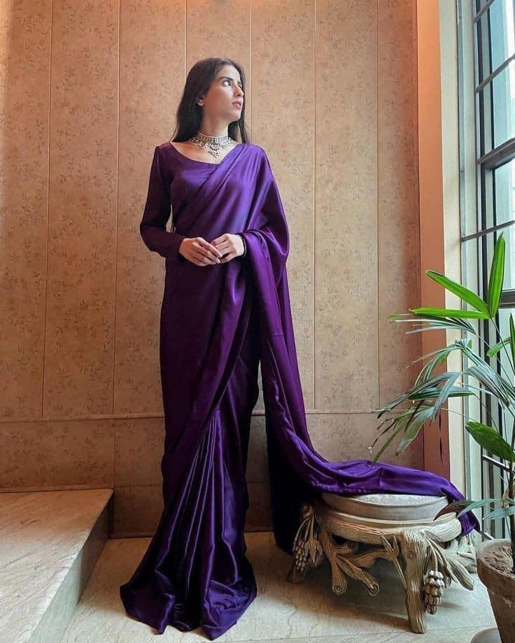 Stitched Marjanda Silk Saree With Long Pallu