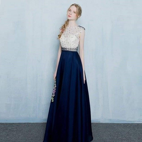 Navy Blue Fancy Maxi