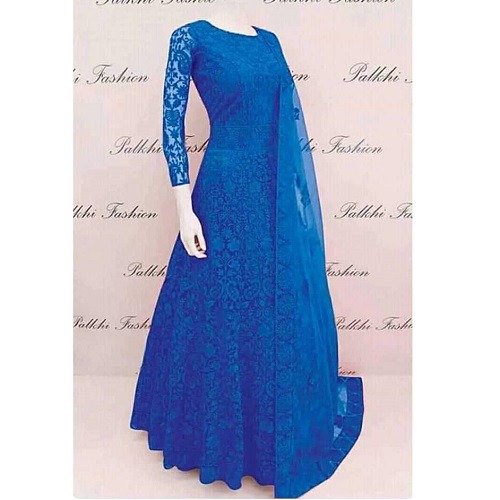 Blue Maxi With Duppatta (02 Piece)