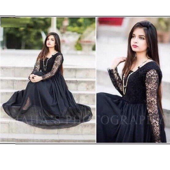 Black Maxi With Chiffon Flare