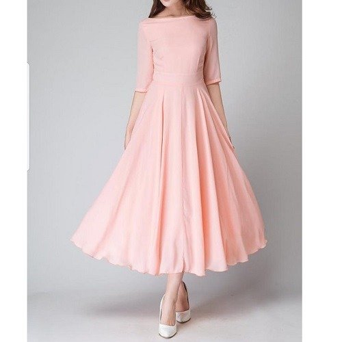 Peach Chiffon Maxi