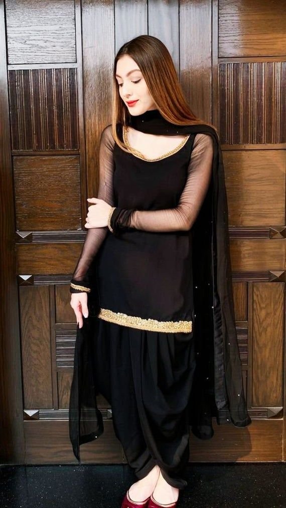 Black Patiala Dress (03 Piece)