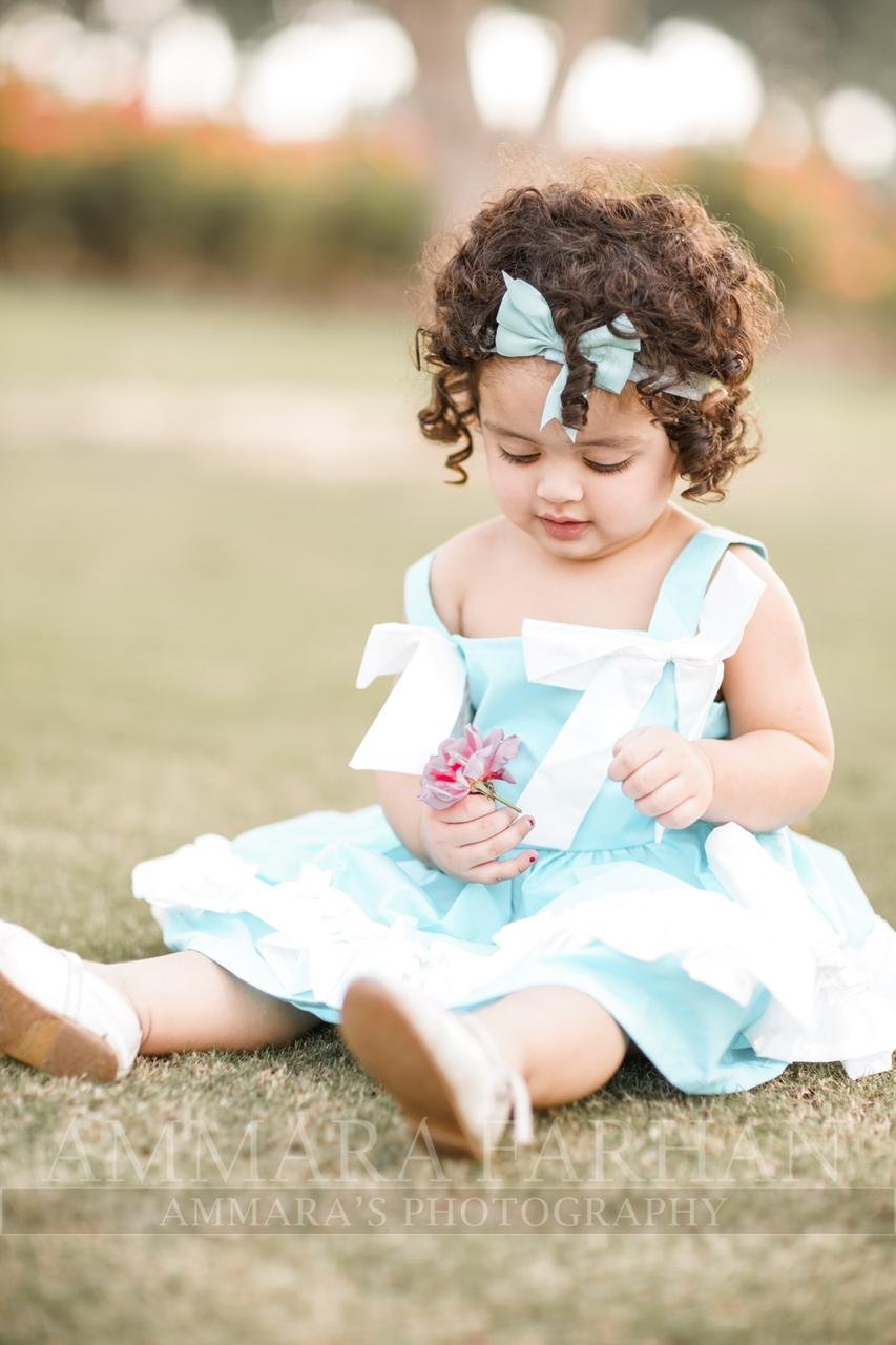 Sky Blue Baby Double Knot Frock