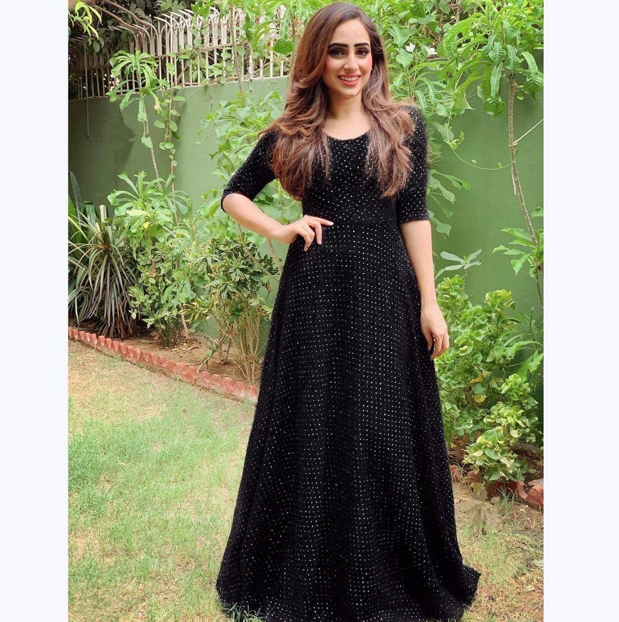 Black Maxi With Silver Dots