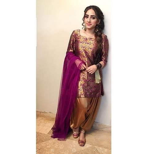 Purple Banarsi Patyala Dress (03 Piece)