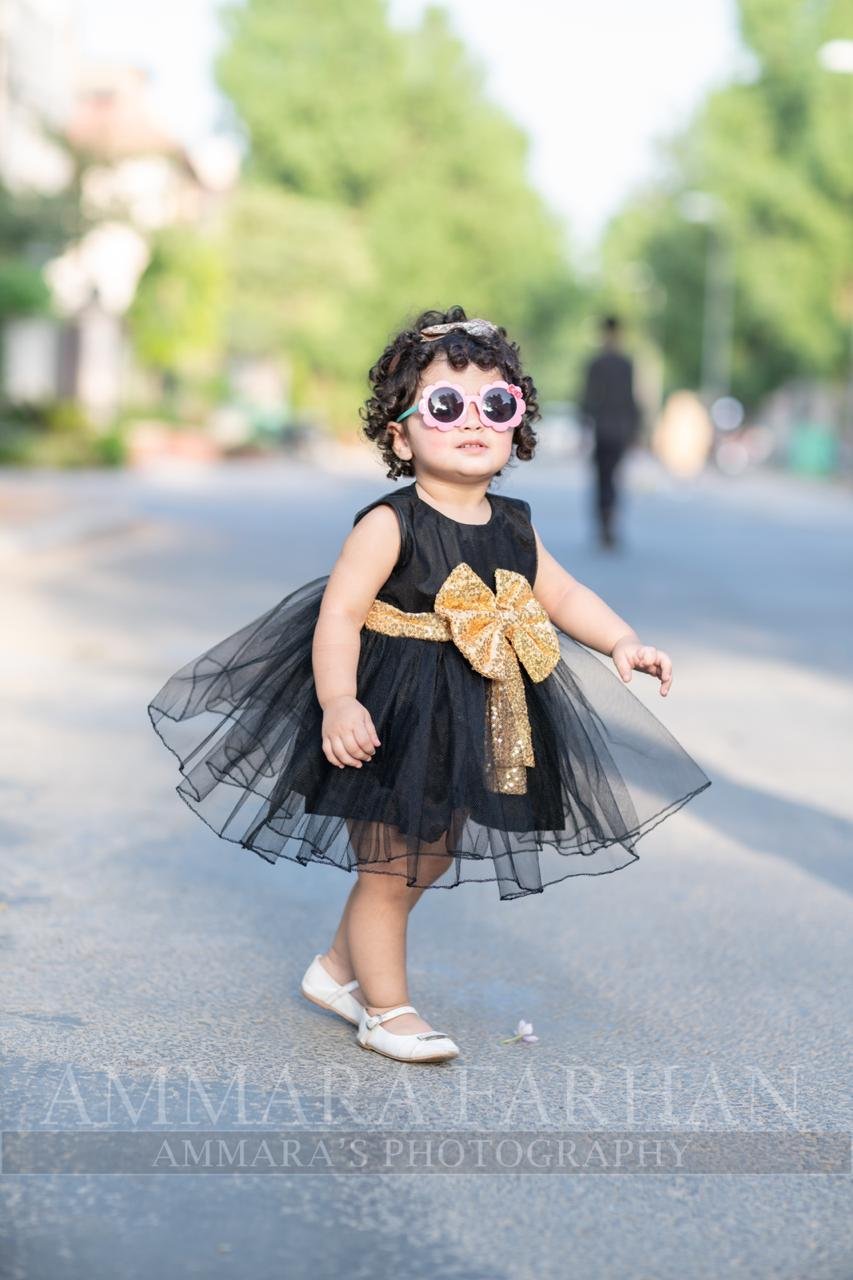 Black & Golden Baby Stylish Frock