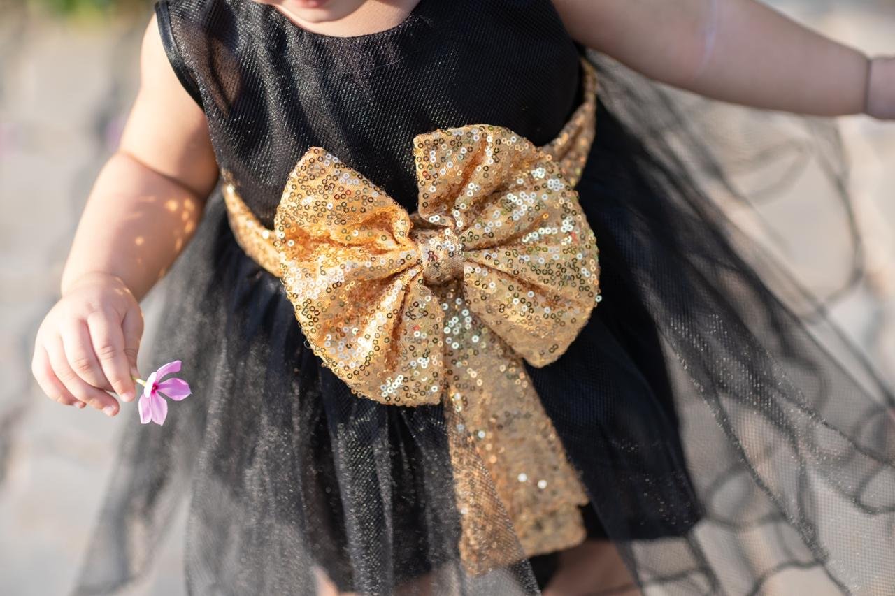 Black & Golden Baby Stylish Frock