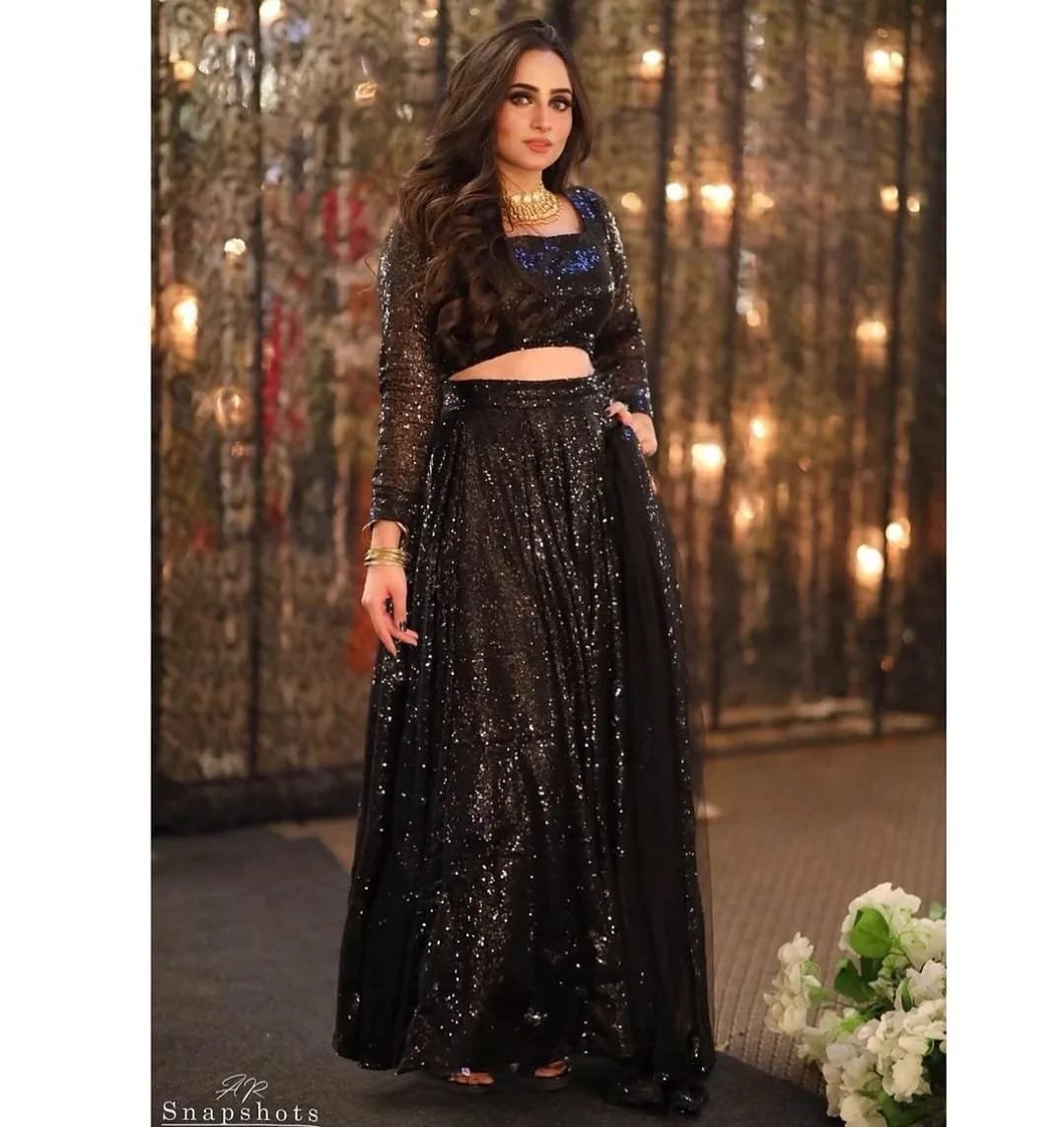 Black Sequin Lehanga Choli With Duppatta