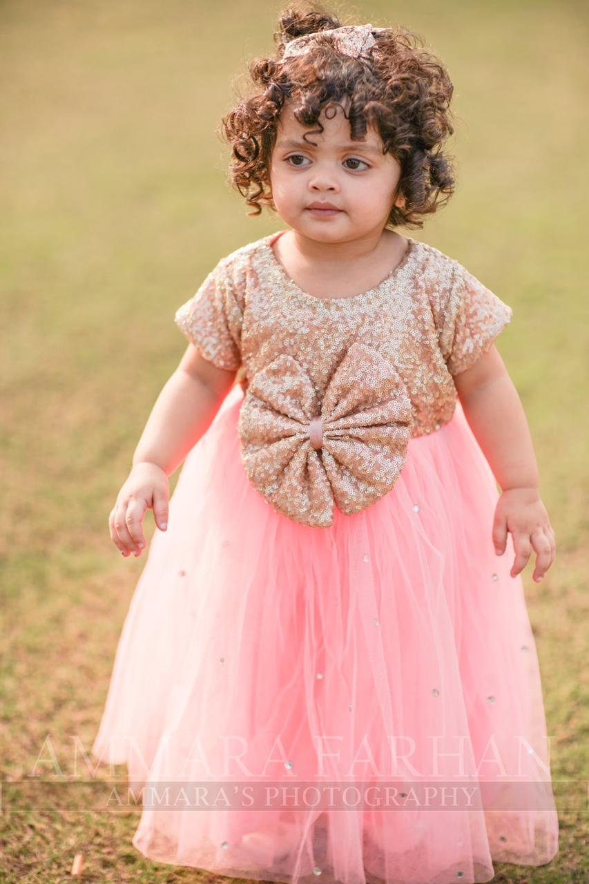 Golden & Pink Shimmery Baby Maxi